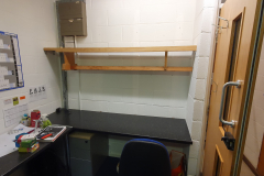 Old PE equipment turned to PE office shelf